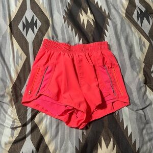 SHEIN Coral Athletic Shorts with Zipper Pockets